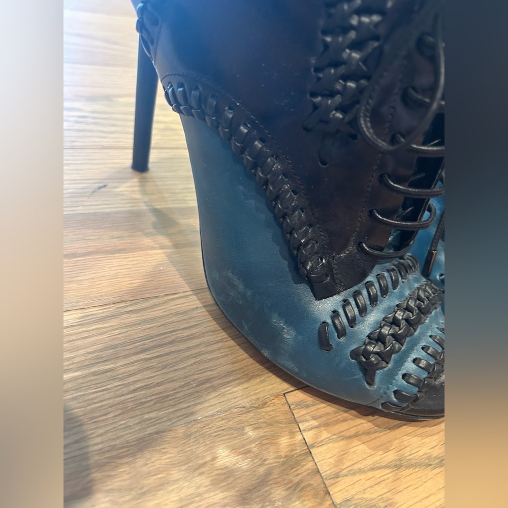 Jason Wu Corset Whipstitch Detail Peep Toe High Heel Booties size 39 - Picture 4 of 8